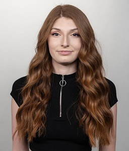 Model showcasing finished look