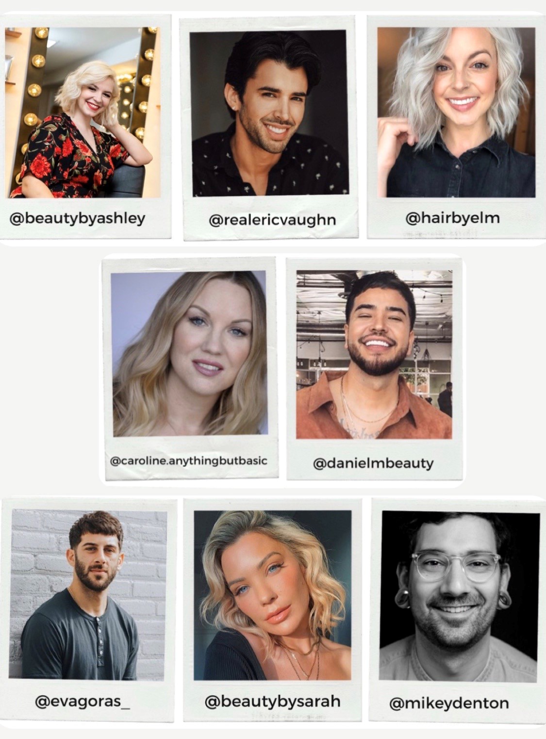 Head shots of featured artists