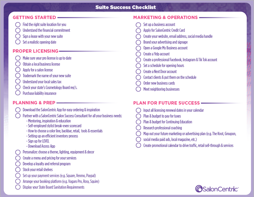 suite success checklist
